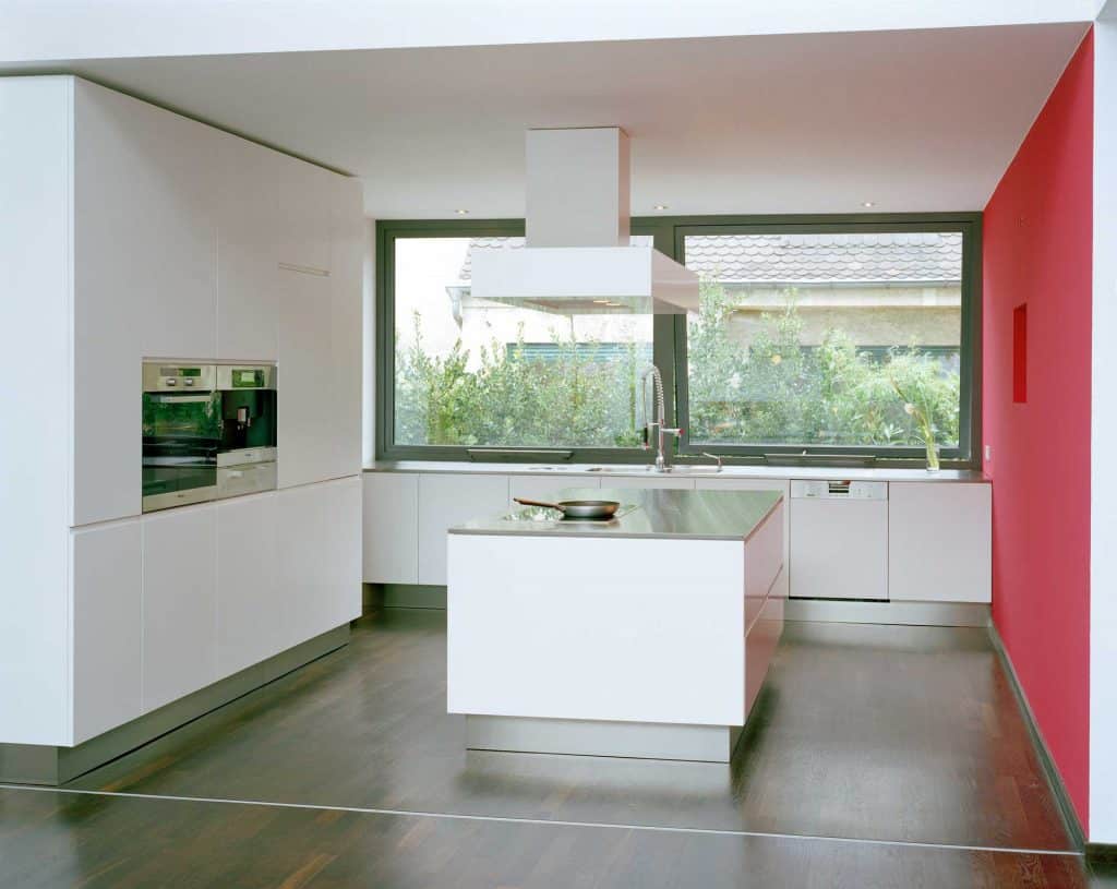modern aluminium windows in modern kitchen